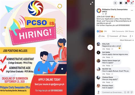 pcso job hiring|Job Opportunities .